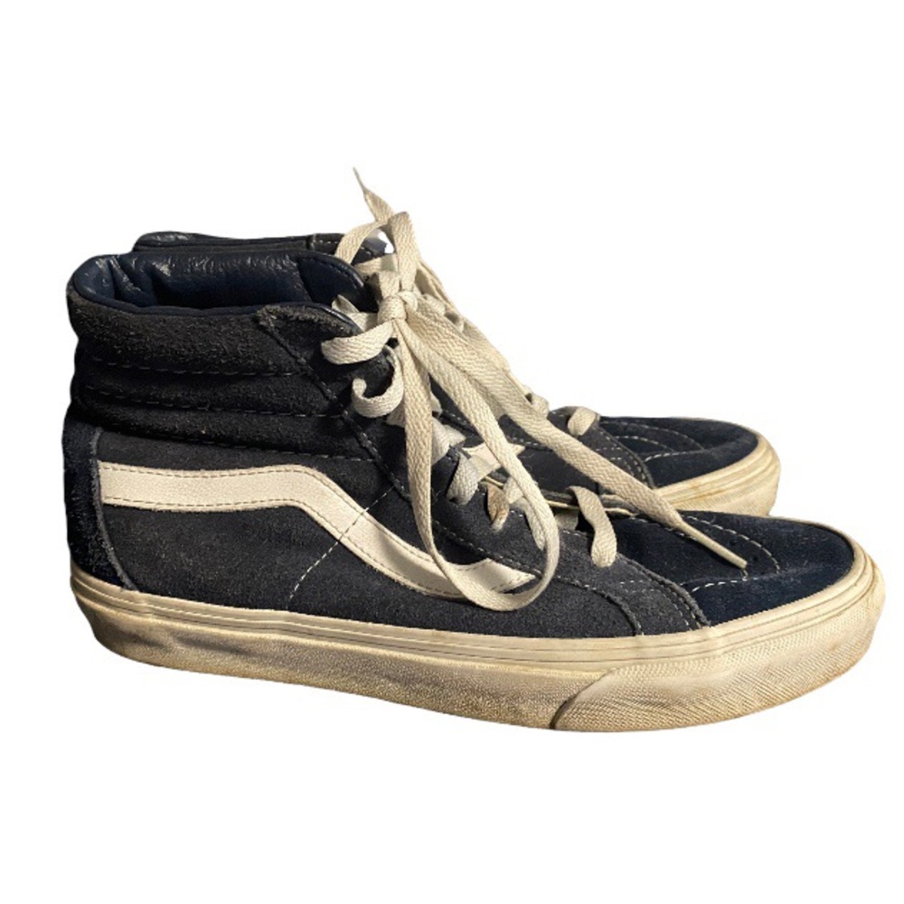 VANS Sk8-Hi Mens Size 6.5 Wmn 8 Blue Hi Top Skate Shoes Old Skool Sneakers Suede